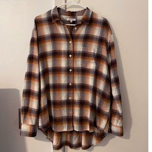 Madewell plaid flannel womens shirt- size L